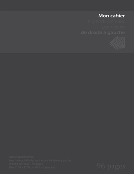 Paperback Mon cahier ? grands carreaux, pour ?crire de droite ? gauche: 96 pages Book