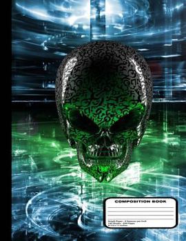 Paperback Alien Skull in a Digital City Composition Notebook - Graph Paper - 200 Pages / 100 Sheets 8-1/2" x 11" Book