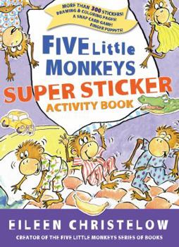 Paperback Five Little Monkeys Super Sticker Activity Book [With Sticker(s)] Book