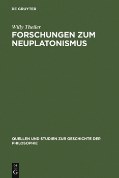 Hardcover Forschungen Zum Neuplatonismus [German] Book