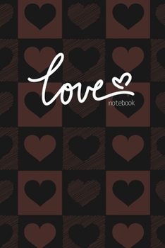 Paperback Love Notebook, Blank Write-in Journal, Dotted Lines, Wide Ruled, Medium (A5) 6 x 9 In (Black) Book