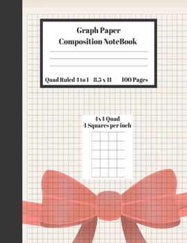 Paperback Graph Composition Notebook 4 Squares per inch 4x4 Quad Ruled 4 to 1 / 8.5 x 11 inch 100 Sheets: Cute Funny Gift Notepad / Grid Squared Paper Back To S Book