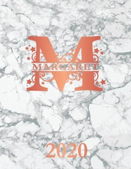 Paperback Margaret: 2020. Personalized Name Weekly Planner Diary 2020. Monogram Letter M Notebook Planner. White Marble & Rose Gold Cover. Book