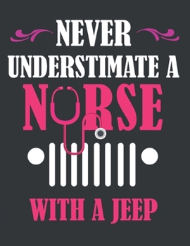 NEVER UNDERSTIMATE A NURSE WITH A JEEP: blank lined journal and notebook for Nurse instructor Gifts and Nursing Student gifts Appreciation Gift Idea for Instructors