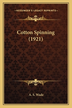 Paperback Cotton Spinning (1921) Book