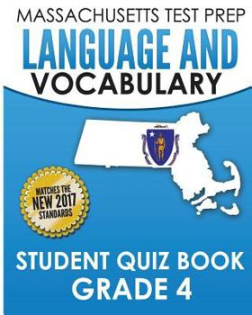 Paperback MASSACHUSETTS TEST PREP Language & Vocabulary Student Quiz Book Grade 4 Book