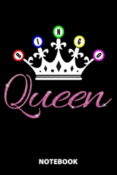 Bingo Queen Notebook: 100 Dotted Pages | 6X9 Inches | Sketchbook | Diary | Journal | For Men And Women | Christmas Or Birthday Gift For Him And Her | Funny Gift Idea | For Office | For School