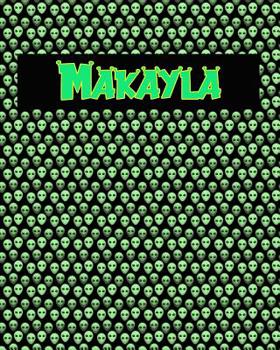 Paperback 120 Page Handwriting Practice Book with Green Alien Cover Makayla: Primary Grades Handwriting Book