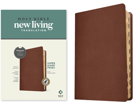 Leather Bound NLT Super Giant Print Bible, Filament Enabled (Genuine Leather, Brown, Indexed) Book