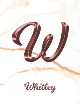 Whitley: 1 Year Weekly Planner with Note Pages (12 Months) | White Marble Rose Gold Pink Effect Letter W | 2020 - 2021 | Week Planning | Monthly ... | Plan Each Day, Set Goals & Get Stuff Done
