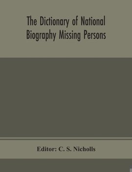 Paperback The dictionary of national biography Missing Persons Book