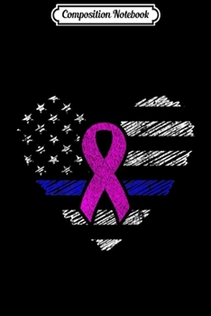 Composition Notebook: Thin Blue Line Flag and Pink Breast Cancer Ribbon T Police Journal/Notebook Blank Lined Ruled 6x9 100 Pages