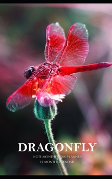 Paperback Dragonfly Note Monthly 2020 Planner 12 Month Calendar Book