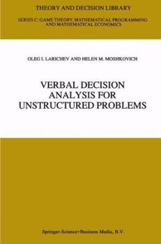 Paperback Verbal Decision Analysis for Unstructured Problems Book