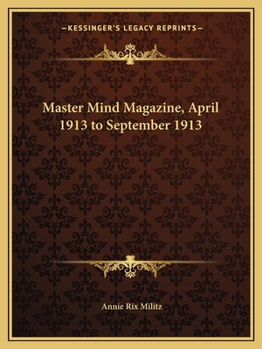 Paperback Master Mind Magazine, April 1913 to September 1913 Book