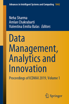 Paperback Data Management, Analytics and Innovation: Proceedings of Icdmai 2019, Volume 1 Book