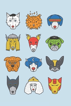 Super Dogs Notebook, 6x9 Inch, 100 Page, Blank Lined, College Ruled Journal