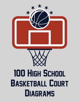 Paperback 100 High School Basketball Court Diagrams: Full Page Basketball Court Diagrams for Drawing Plays, Drills, and Scouting (8.5x11) Book