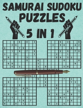 Paperback Samurai Sudoku Puzzles 5 in 1: 120 Puzzles Large Print for Adults & Seniors Book