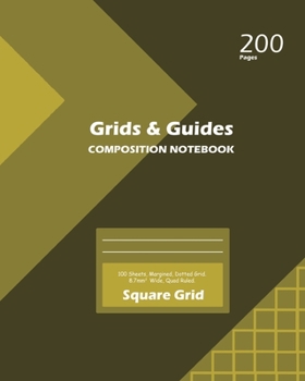 Paperback Grids and Guides Square Grid, Quad Ruled, Composition Notebook, 100 Sheets, Large Size 8 x 10 Inch beige Cover Book