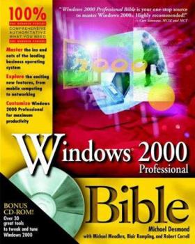 Paperback Microsoft Windows 2000 Professional Bible [With CDROM] Book