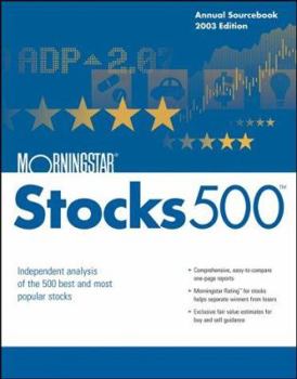 Paperback Morningstar Stocks 500 2003 Edition Book