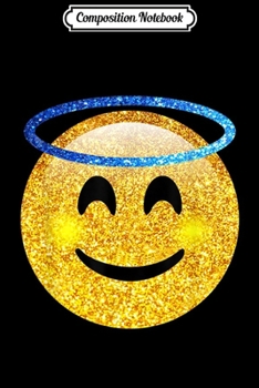 Composition Notebook: Emoji Glitter Angel Face With Halo Emoji Journal/Notebook Blank Lined Ruled 6x9 100 Pages