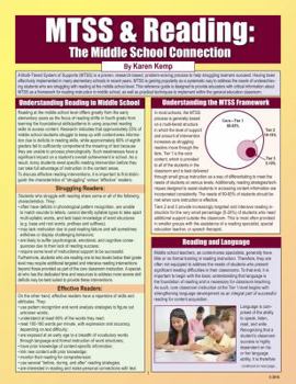 Pamphlet MTSS & Reading: The Middle School Connection Book