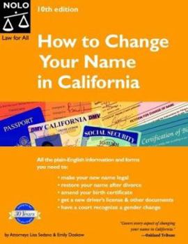 Paperback How to Change Your Name in California Book