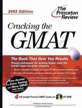 Paperback Cracking the GMAT with Sample Tests on CD-ROM, 2003 Edition [With CD-ROM] Book