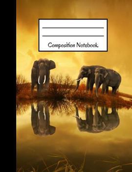 Paperback Composition Notebook: African Elephant Large Notebook 8.5 X 11 Book