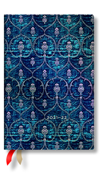 Calendar Blue Velvet 2022 18-Month Hardcover Planner, Mini - Horizontal Week-At-A-Time Book