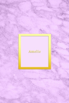 Amelie: Custom dot grid diary for girls Cute personalised gold and marble diaries for women Sentimental keepsake note book journal sweet light pink colour