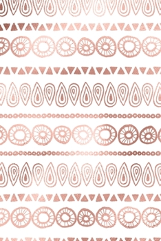 Paperback Rose Gold and Black Bohemian Composition Notebook - Small Unruled Notebook - 6x9 Blank Notebook (Softcover Journal / Notebook / Sketchbook / Diary) Book