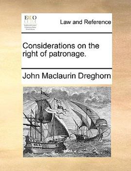 Paperback Considerations on the right of patronage. Book
