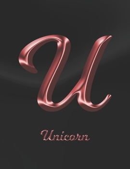 Unicorn: 1 Year Weekly Planner with Note Pages (12 Months) | Black Marble Rose Gold Pink Effect Letter U | 2020 - 2021 | Week Planning | Monthly ... | Plan Each Day, Set Goals & Get Stuff Done