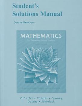 Paperback Student Solutions Manual for Mathematics for Elementary School Teachers Book