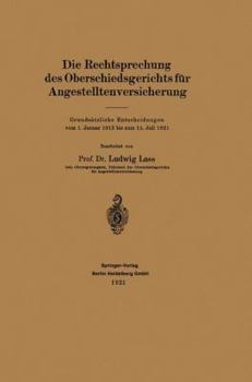 Paperback Die Rechtsprechung Des Oberschiedsgerichts Für Angestelltenversicherung [German] Book