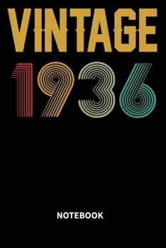 Paperback Vintage 1936 Notebook: Blank Lined Notebook - Journal for 83 years old Birthday Gift Idea Book