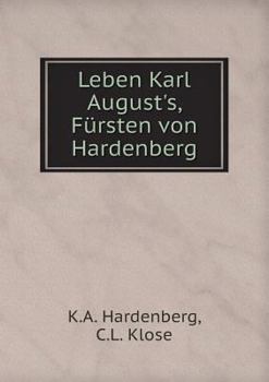Paperback Leben Karl August's, F?rsten von Hardenberg [German] Book