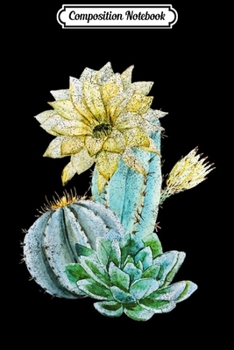 Composition Notebook: Retro Cactus Flower Plant Lovers Men Women Gift  Journal/Notebook Blank Lined Ruled 6x9 100 Pages
