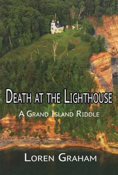 Hardcover Death at the Lighthouse: A Grand Island Riddle Book