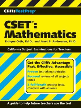 Paperback Cliffstestprep Cset: Mathematics Book