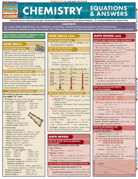 Paperback Chemistry Equations & Answers: A Quickstudy Laminated Reference Guide Book