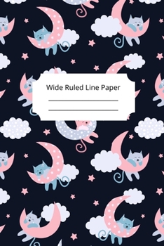 Paperback Sleep Cat Theme Wide Ruled Line Paper Book
