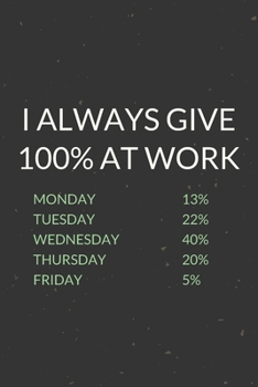 I Always Give 100% At Work: A Blank Lined Journal Notebook for Team Member, Teammate, CEO, Director, Boss, Manager, Leader, Employee, Coworker, Colleague and Friends