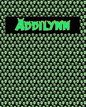 Paperback 120 Page Handwriting Practice Book with Green Alien Cover Addilynn: Primary Grades Handwriting Book