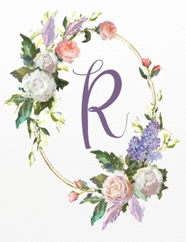 Paperback R: White Pink Floral 8.5"x11" Lined Notebook Book