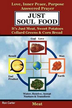 Paperback Just Soul Food - Meat / Love, Inner Peace, Purpose, Answered Prayer. It's Just Meat, Sweet Potatoes, Collard Greens & Corn Bread Book
