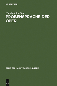 Hardcover Probensprache der Oper [German] Book